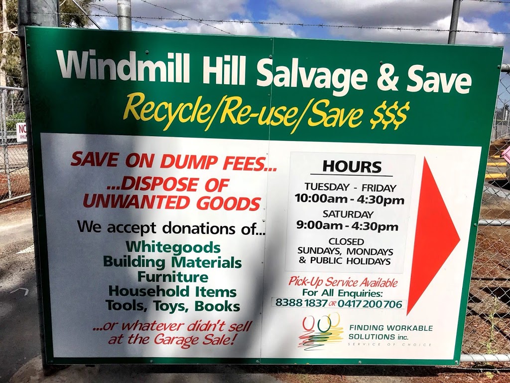 Salvage & Save Windmill HIll | Nixon Rd, Totness SA 5250, Australia | Phone: (08) 8388 1837