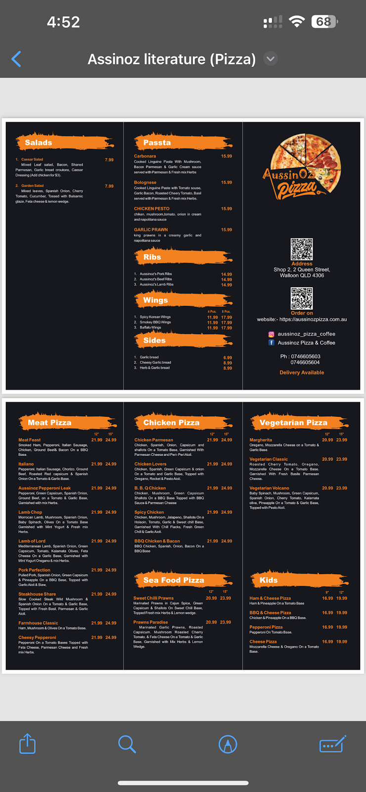 Aussinoz Pizza Walloon | Shop2/2 Queen St, Walloon QLD 4306, Australia | Phone: (07) 4660 5603