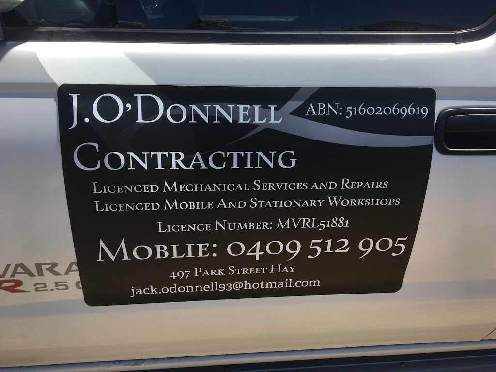 J. ODonnell Contracting | car repair | 497 park, Hay NSW 2711, Australia | 0409512905 OR +61 409 512 905