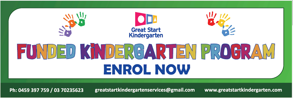 Great Start Kindergarten and Children Services | school | Great Start Kindergarten, 45 Bakewell St, Cranbourne VIC 3977, Australia | 0459397759 OR +61 459 397 759