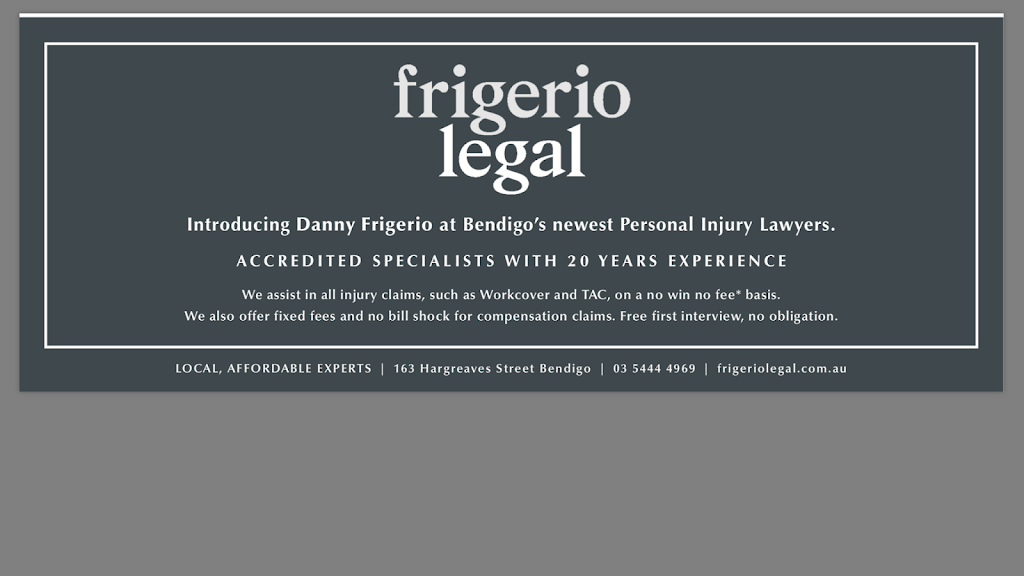 Frigerio Legal | lawyer | 163 Hargreaves St, Bendigo VIC 3550, Australia | 0354444969 OR +61 3 5444 4969