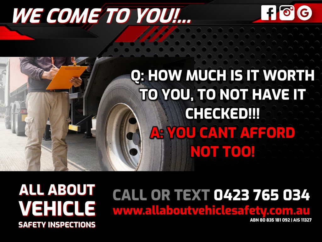 All About Vehicle Safety Inspections |  | 432 Prenzlau Rd, Prenzlau QLD 4311, Australia | 0423765034 OR +61 423 765 034