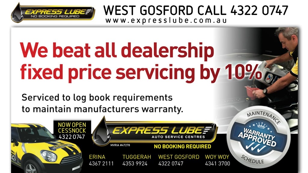Express Lube | car repair | 320 Manns Rd, West Gosford NSW 2250, Australia | 0243220747 OR +61 2 4322 0747