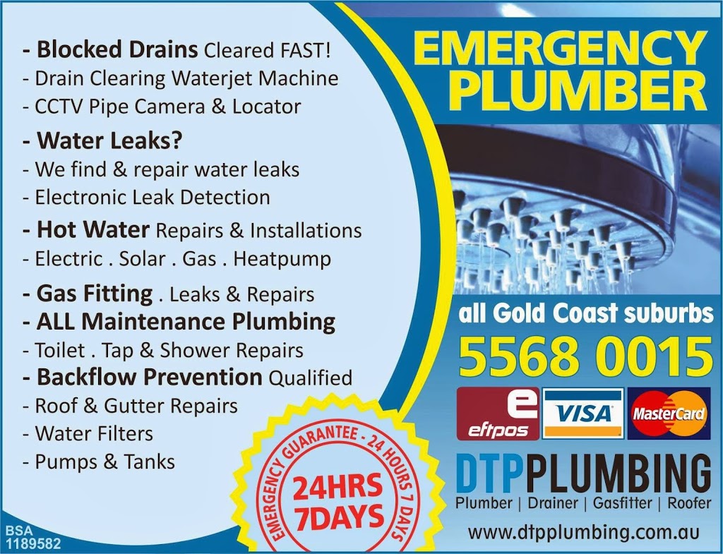 DTP Plumbing Services | plumber | 5/82 Hutchinson St, Burleigh Heads QLD 4220, Australia | 0755680015 OR +61 7 5568 0015