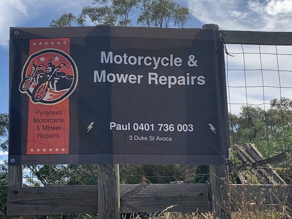Pyrenees Motorcyle & Mower Repairs | 3 Duke St, Avoca VIC 3467, Australia | Phone: 0401 736 003