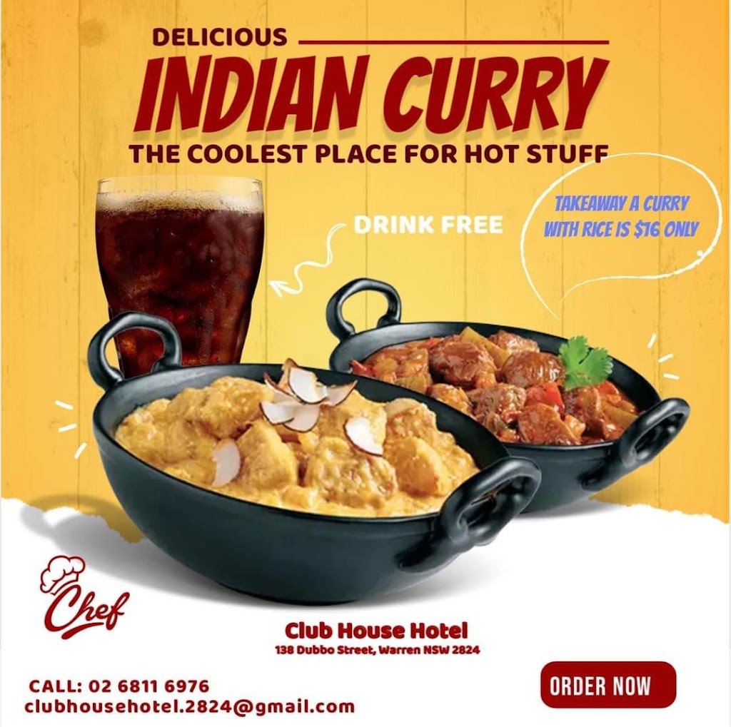 Club House Hotel Restaurant | 138 Dubbo St, Warren NSW 2824, Australia | Phone: (02) 6811 6976