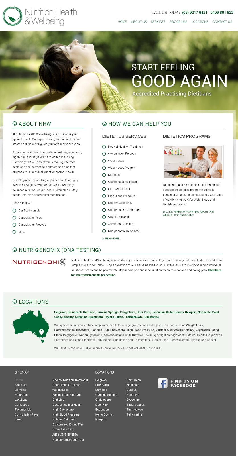 Nutrition Health & Wellbeing | 25 Woodland St, Essendon VIC 3040, Australia | Phone: (03) 9217 6421