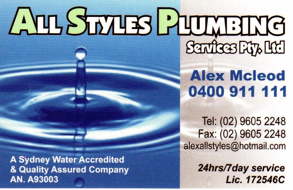 All Styles Plumbing Services Pty Ltd | 22 Barracks Circuit, Macquarie Links NSW 2565, Australia | Phone: (02) 9605 2248