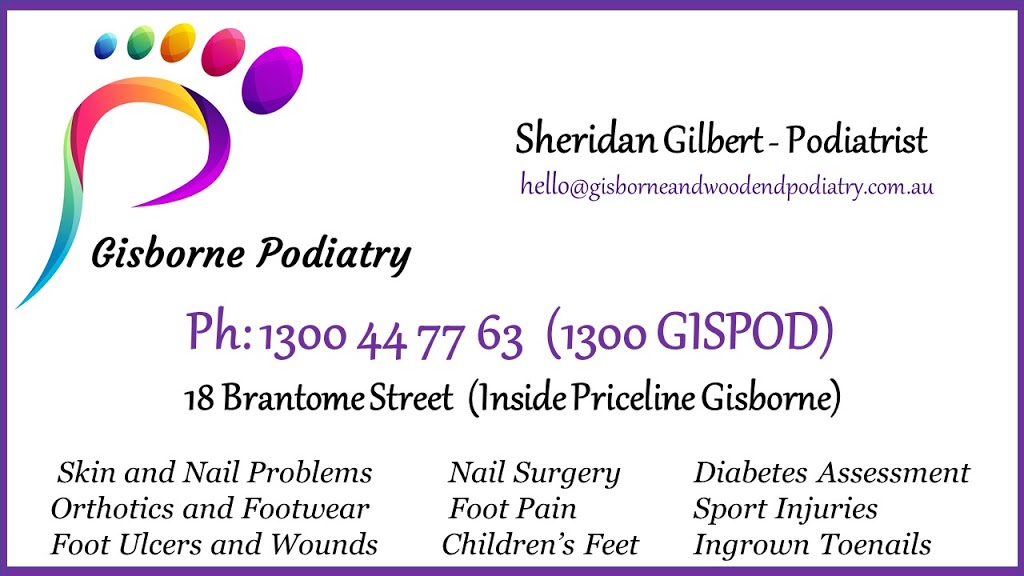 Gisborne Podiatry | doctor | Inside Priceline Pharmacy, 18 Brantome St, Gisborne VIC 3437, Australia | 1300447763 OR +61 1300 447 763