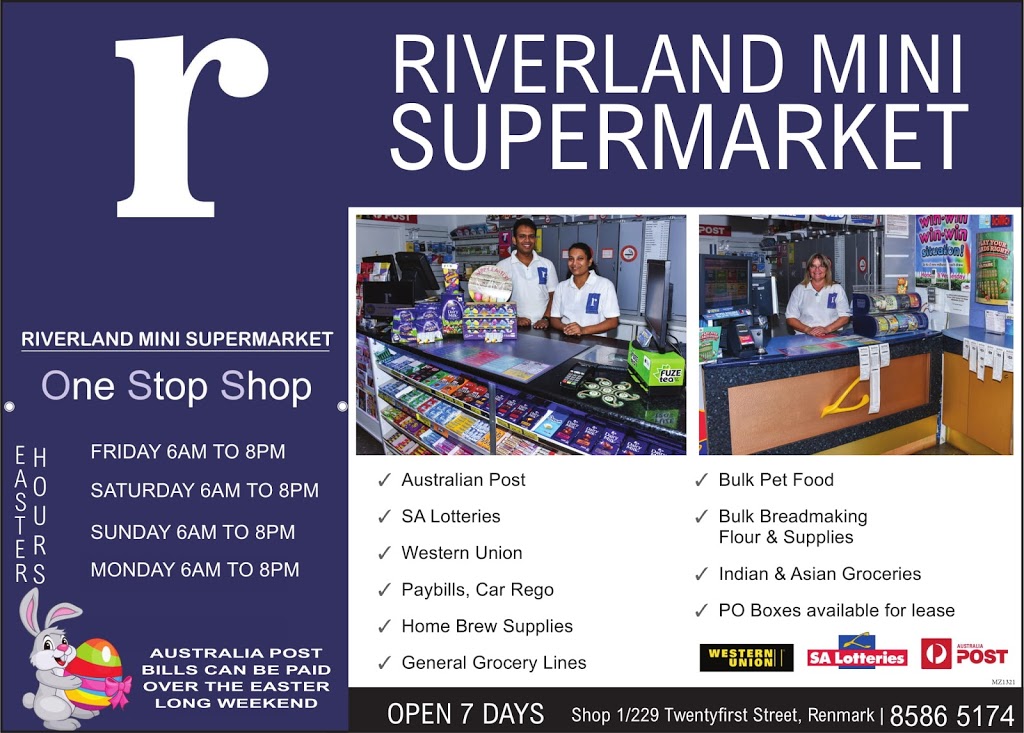 Riverland mini supermarket | Shop 1/229 Twentyfirst St, Renmark SA 5341, Australia | Phone: (08) 8586 3196