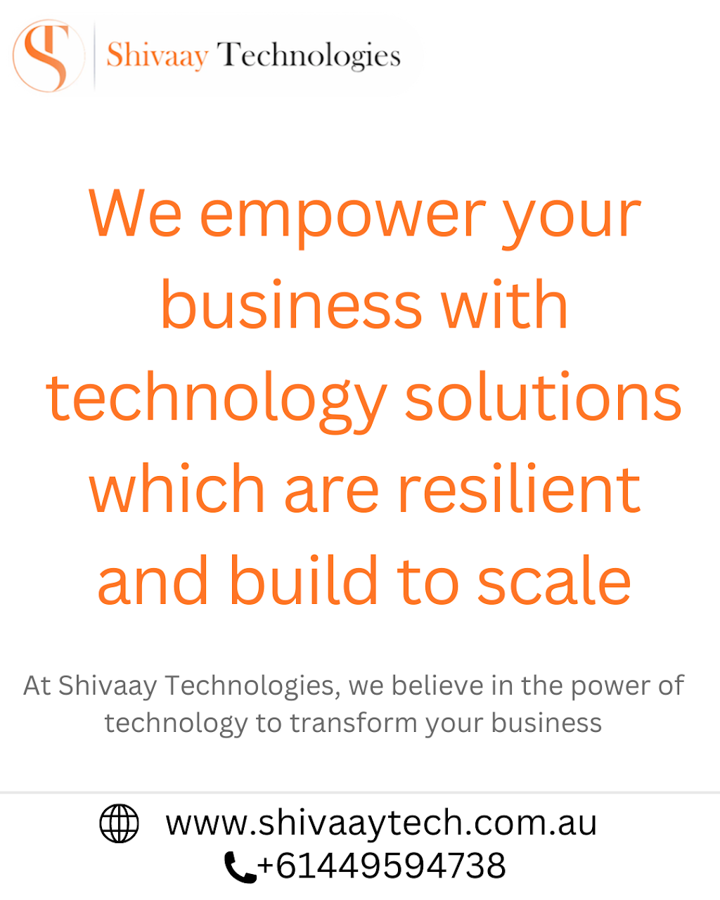 Shivaay Technologies | 61 Highbury Rd, Clyde North VIC 3978, Australia | Phone: 0468 347 995