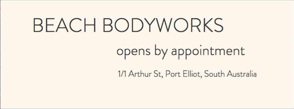 Beach Bodyworks - A healing space for health and well being. | health | 1/1 Arthur St, Port Elliot SA 5212, Australia | 0458544734 OR +61 458 544 734