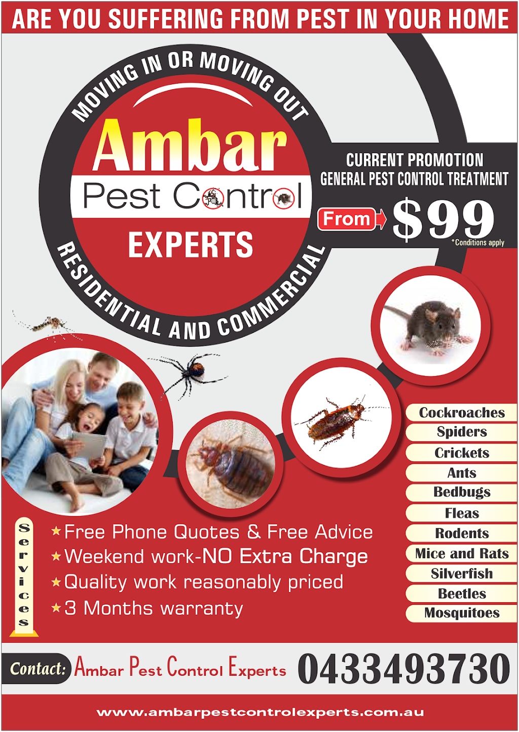 Ambar Pest Control Experts | 62 Anthony St, Blacktown NSW 2148, Australia | Phone: 0433 493 730