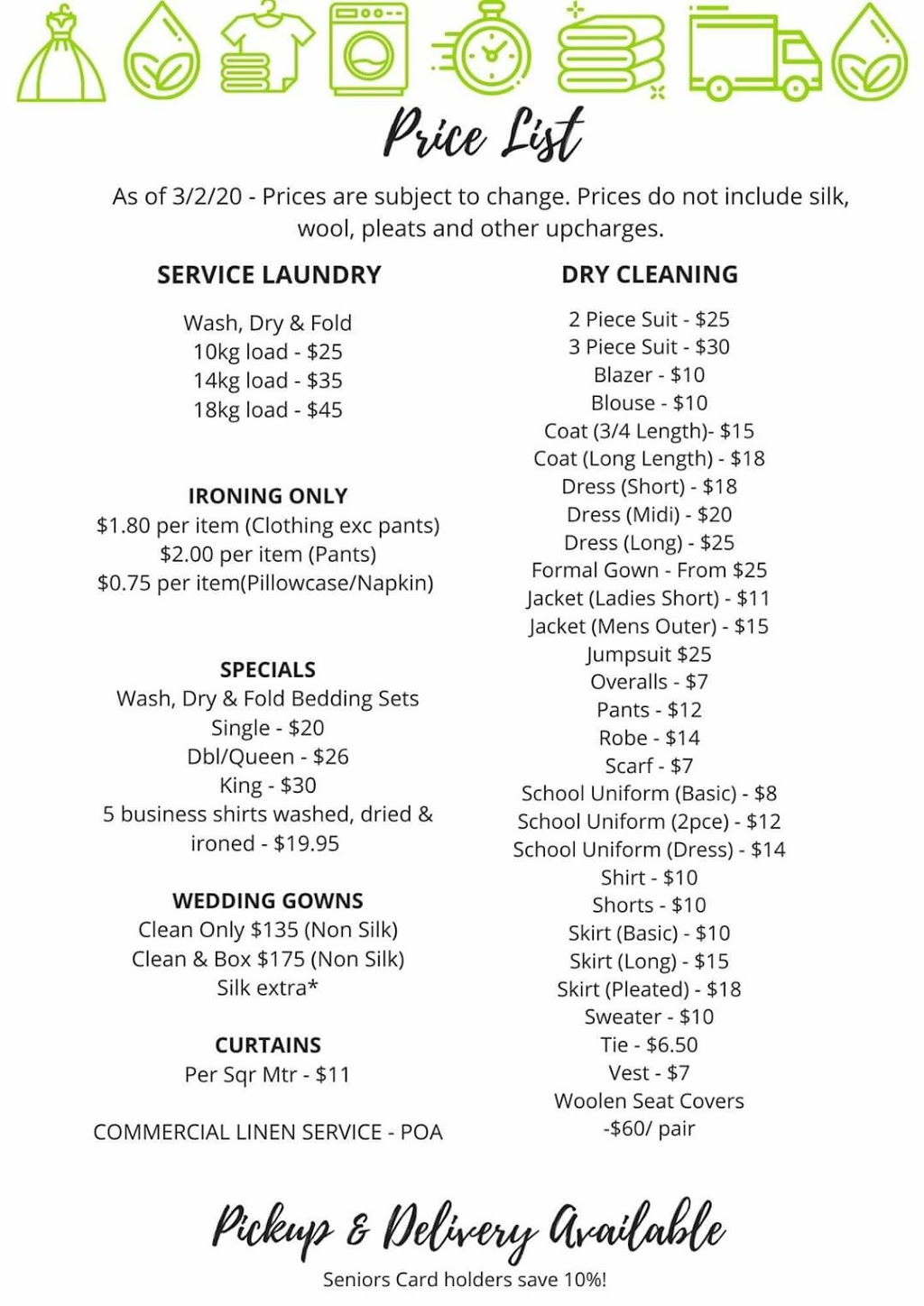 Ezy & Green Dry Cleaning | Shop 3/36 Adelaide Rd, Gawler South SA 5118, Australia | Phone: (08) 8523 5040