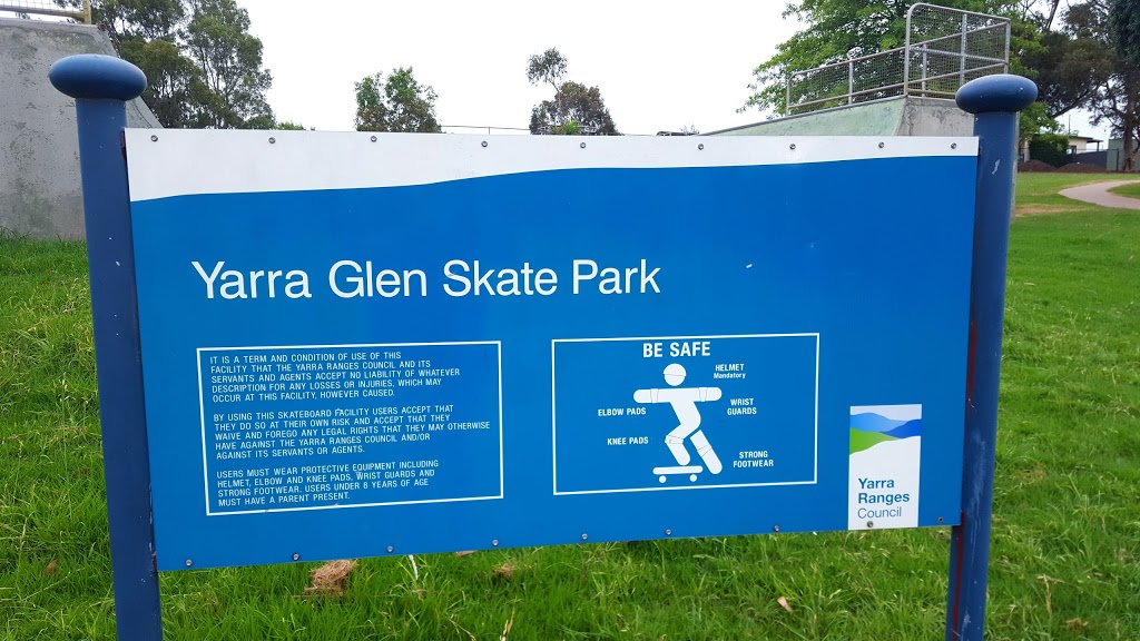 Yarra Glen Skate Park | 14 Anzac Ave, Yarra Glen VIC 3775, Australia | Phone: 1300 368 333