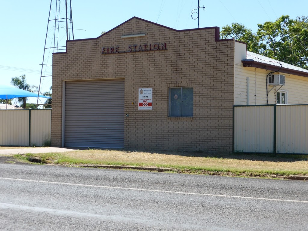 Surat Fire Station | fire station | 45 Cordelia St, Surat QLD 4417, Australia | 0746224139 OR +61 7 4622 4139