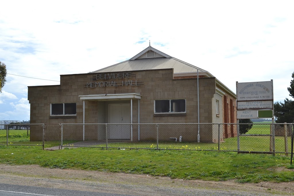 Belvidere Soldiers Memorial Hall |  | 599 Langhorne Creek Rd, Belvidere SA 5255, Australia | 0439400506 OR +61 439 400 506