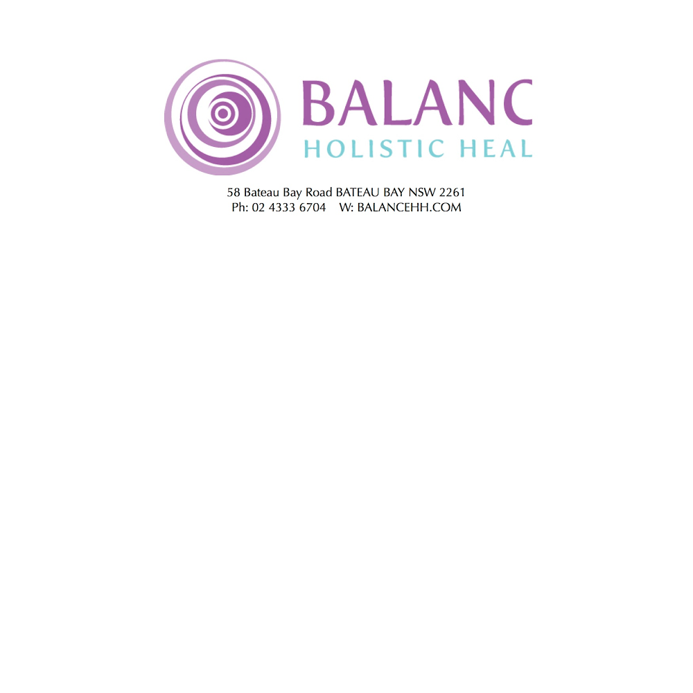 Balance Holistic Health | 58 Bateau Bay Rd, Bateau Bay NSW 2261, Australia | Phone: (02) 4333 6704