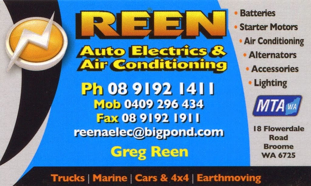 Reen Auto Electrics & Air Conditioning | 18 Flowerdale Rd, Djugun WA 6725, Australia | Phone: (08) 9192 1411