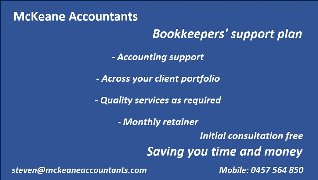McKeane Accountants | accounting | 13 Hawks Nest Pl, Surfside NSW 2536, Australia | 0457564850 OR +61 457 564 850