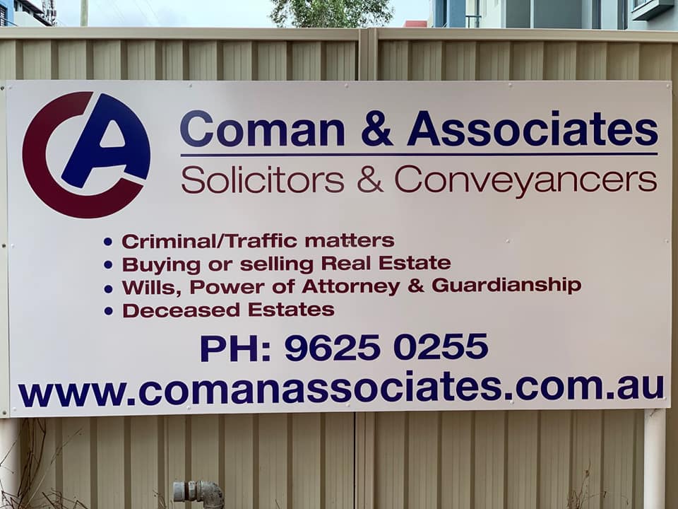 Coman & Associates | Suite 1/271 Beames Ave, Mount Druitt NSW 2770, Australia | Phone: (02) 9625 0255