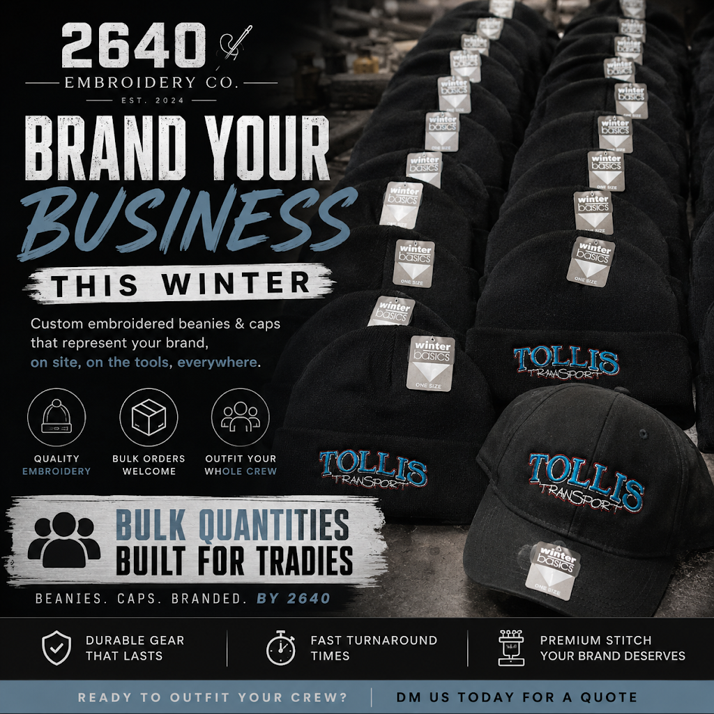 2640 Embroidery Co | 9 Finke Ct, Hamilton Valley NSW 2641, Australia | Phone: 0458 405 155