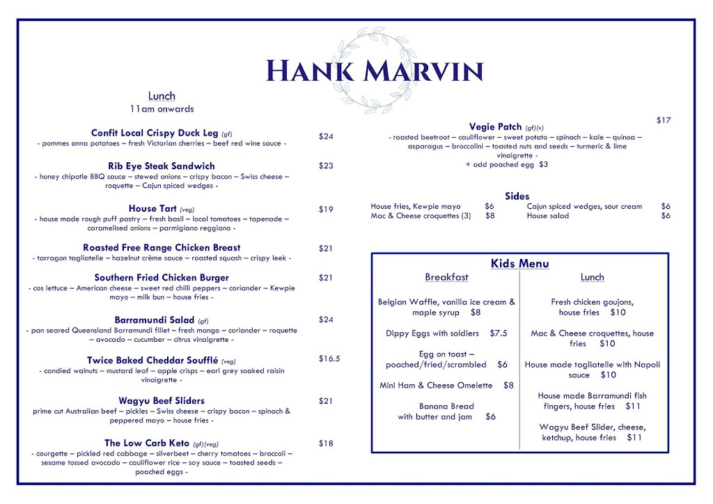 Hank Marvin | cafe | 269 Lower Heidelberg Rd, Ivanhoe East VIC 3079, Australia | 0394972441 OR +61 3 9497 2441