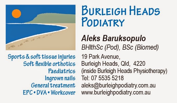 Burleigh Heads Podiatry - Aleks Baruksopulo | doctor | 18 West Street, Burleigh Heads, Gold Coast QLD 4220, Australia | 0755355218 OR +61 7 5535 5218
