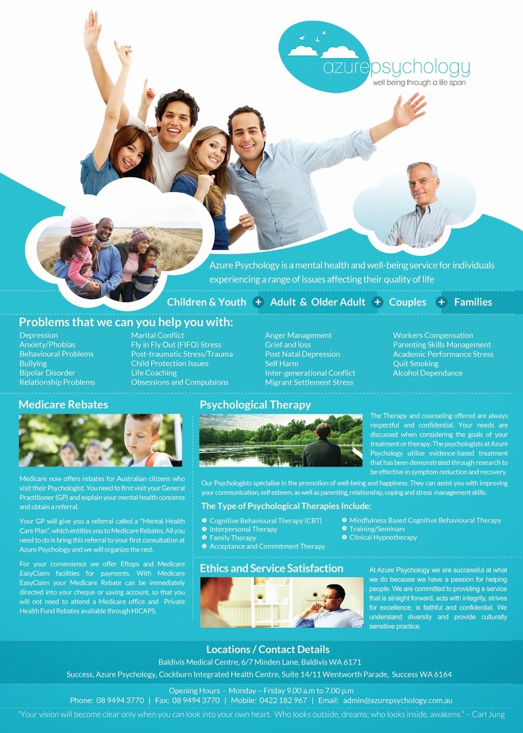 Azure Psychology Cockburn GP Superclinic | health | Suite 14/11 Wentworth Parade, Success WA 6164, Australia | 0422182967 OR +61 422 182 967
