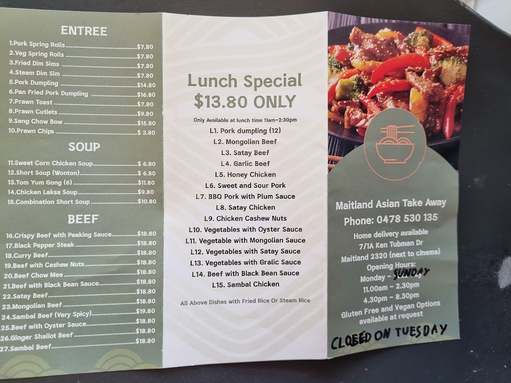 Maitland Asian Take Away | 6/1a Ken Tubman Dr, Maitland NSW 2320, Australia | Phone: 0478 530 135