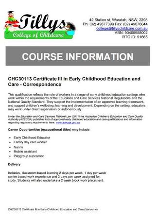 Tillys College of Childcare | 42 Station St, Waratah NSW 2298, Australia | Phone: (02) 4967 7399