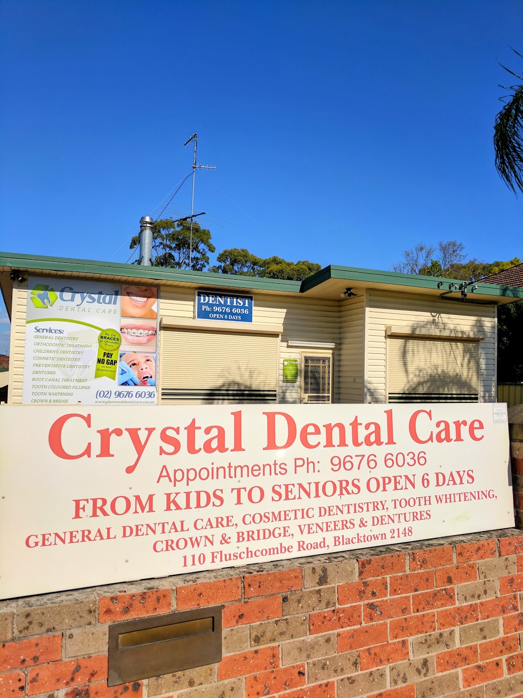 Crystal Dental Care | dentist | 110 Flushcombe Rd, Blacktown NSW 2148, Australia | 0296766036 OR +61 2 9676 6036