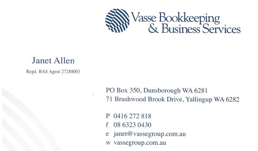 Vasse Bookkeeping & Business Services | accounting | Brushwood Brook Dr, Yallingup WA 6282, Australia | 0416272818 OR +61 416 272 818