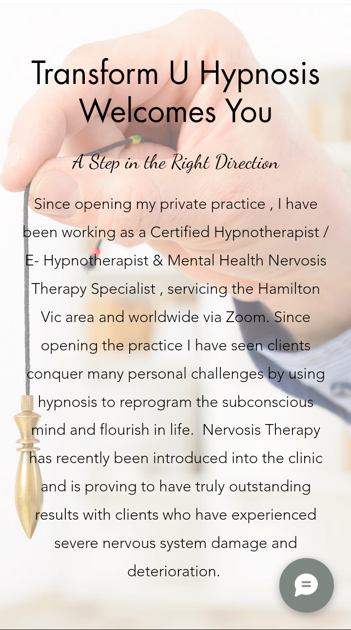 Transform U Hypnosis & Nervosis Therapy Clinic | health | 15 Tulloch Cres, Hamilton VIC 3300, Australia | 0473461097 OR +61 473 461 097
