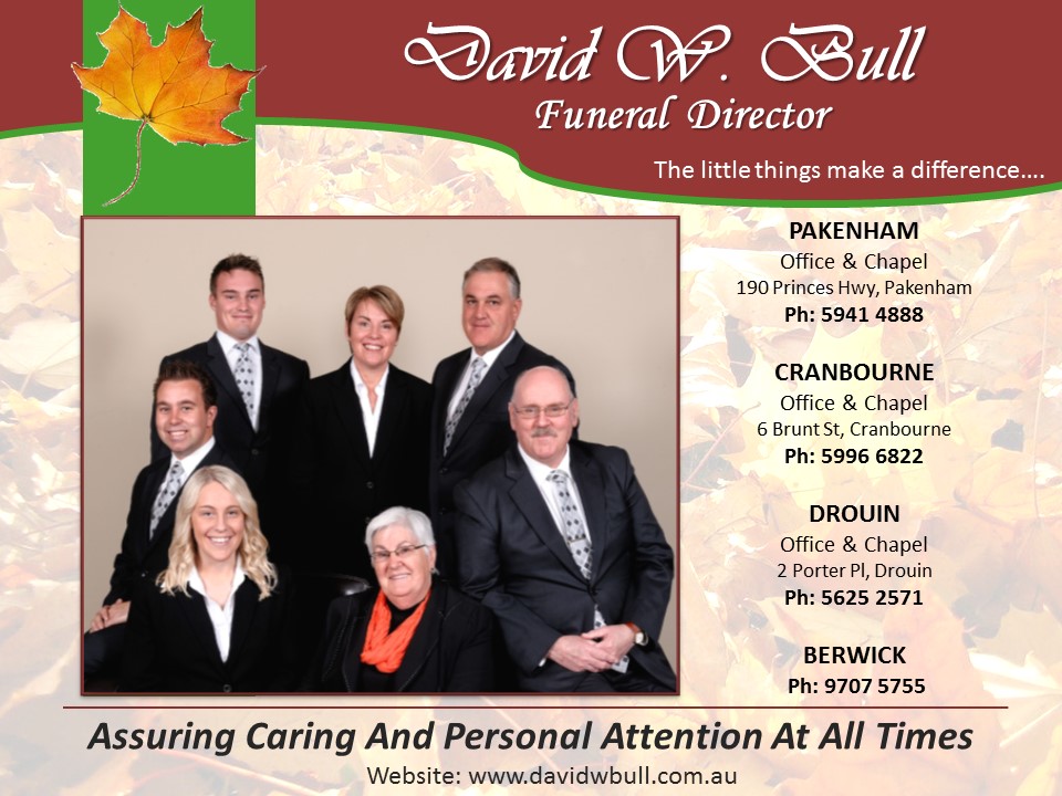 David W Bull Family Funerals | 190 Princes Hwy, Pakenham VIC 3810, Australia | Phone: (03) 5941 4888