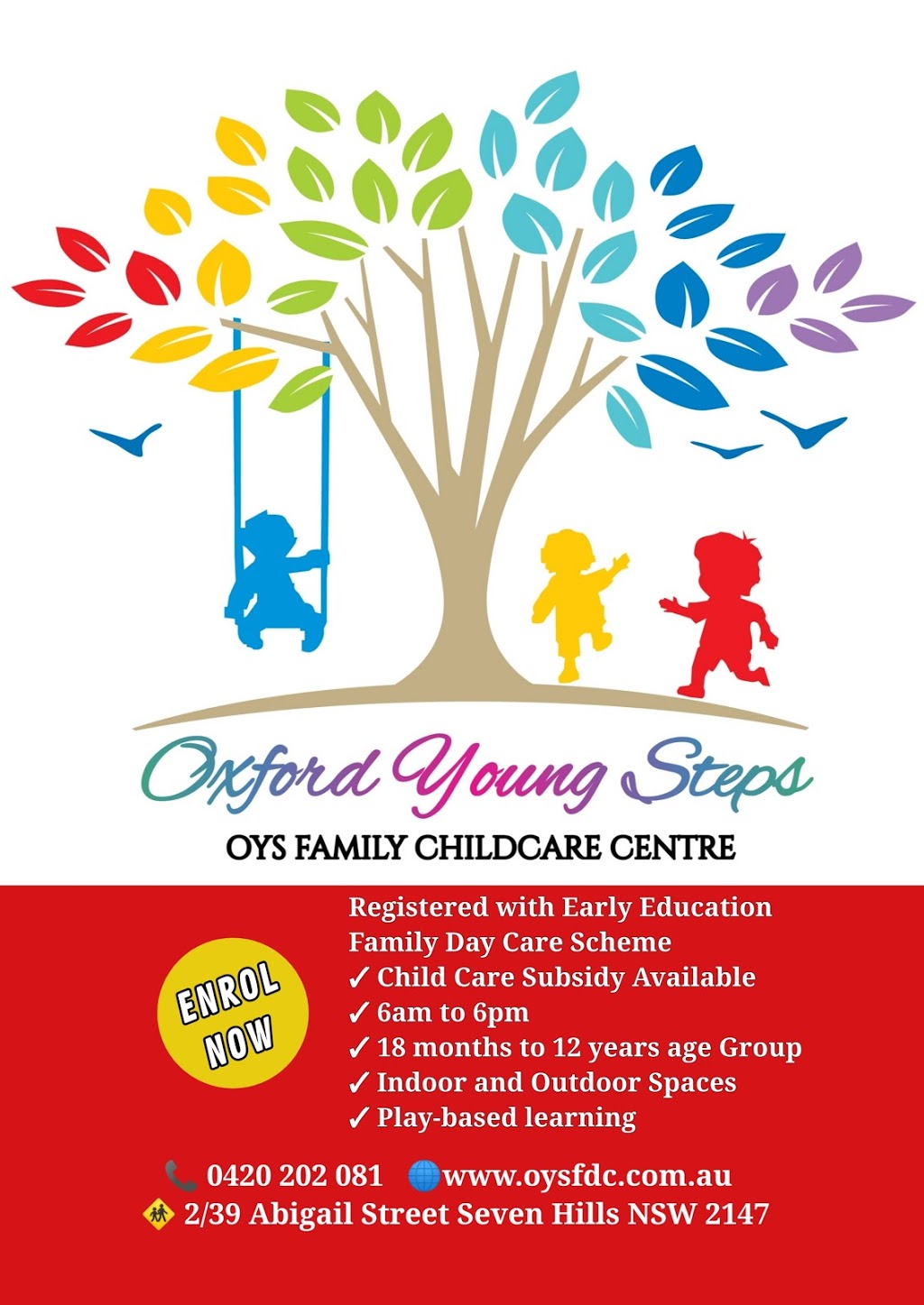 OYS Family Day care |  | 2/39 Abigail St, Seven Hills NSW 2147, Australia | 0420202081 OR +61 420 202 081