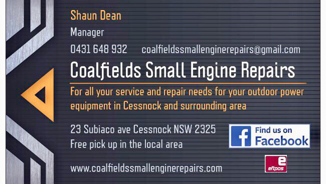 Coalfields Small Engine Repairs- Cessnock Mower Repairs | 23 Subiaco Ave, Cessnock NSW 2325, Australia | Phone: 0431 648 932