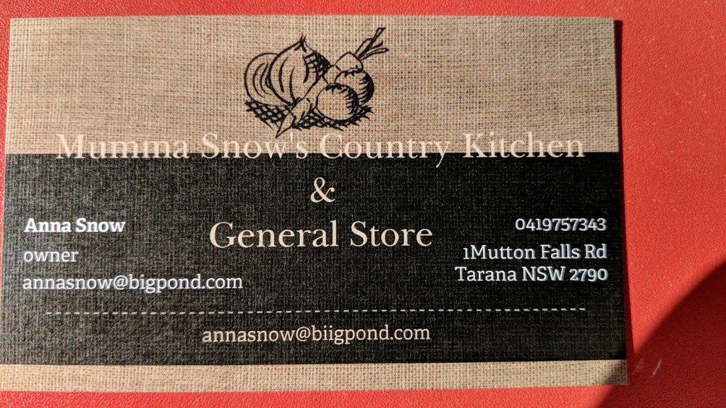 Mumma Snows Country Kitchen | cafe | 1 Mutton Falls Rd, Tarana NSW 2787, Australia | 0419757343 OR +61 419 757 343