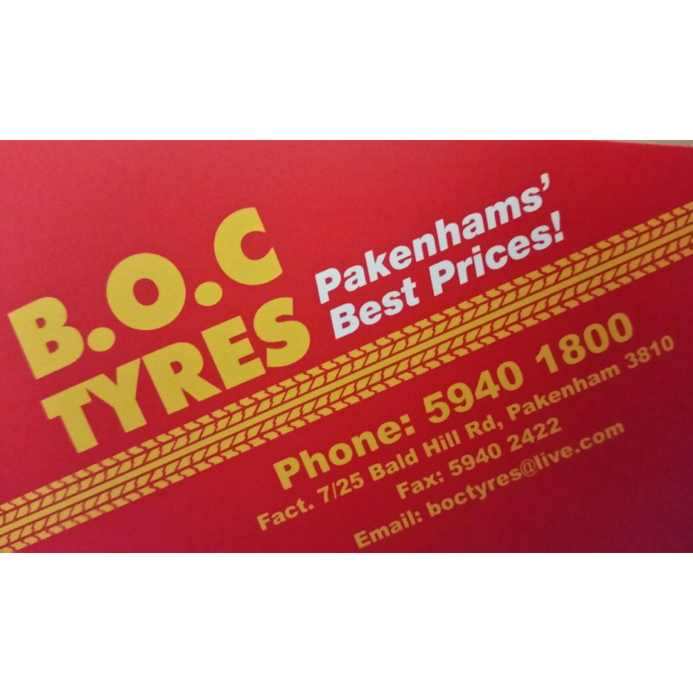 B.O.C Tyres | car repair | 7/25 Bald Hill Rd, Pakenham VIC 3810, Australia | 0359401800 OR +61 3 5940 1800