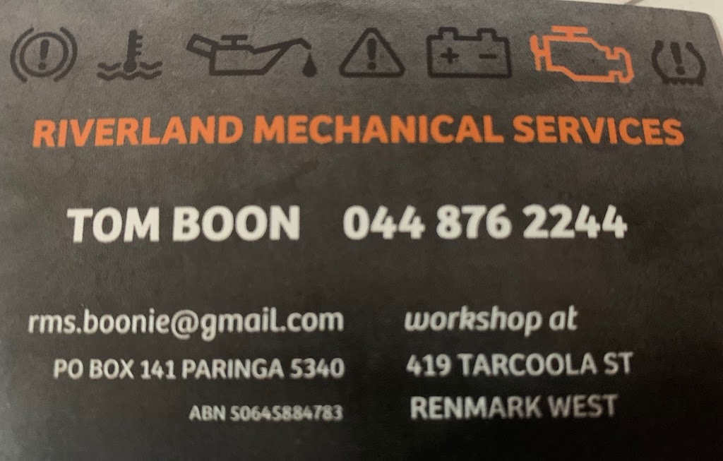 Riverland Mechanical Services | car repair | 419 Tarcoola St, Renmark West SA 5341, Australia | 0448762244 OR +61 448 762 244