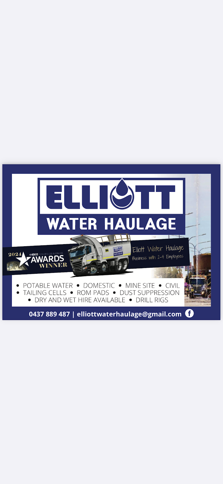 Elliott Water haulage | 8 Dwyer St, South Boulder WA 6432, Australia | Phone: 0437 889 487