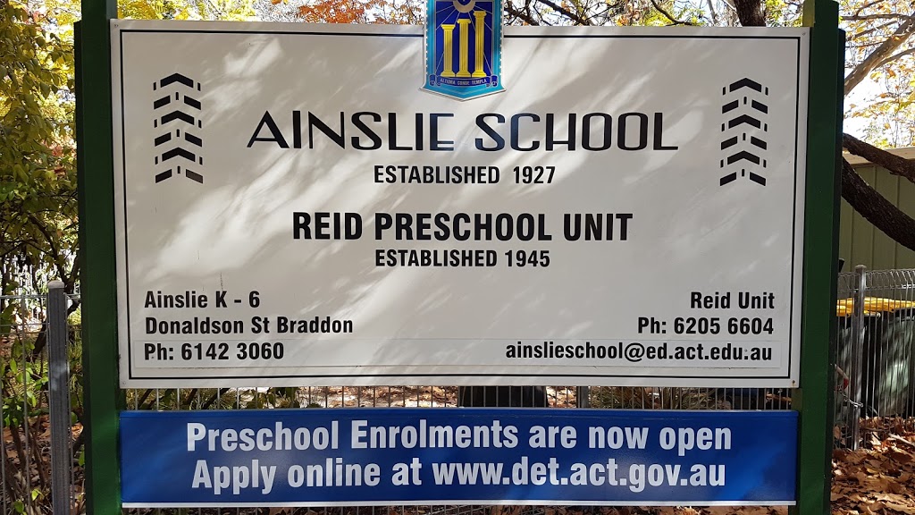 Ainslie School, Reid Preschool Unit | Pre-School, 14A Dirrawan Gardens, Reid ACT 2612, Australia