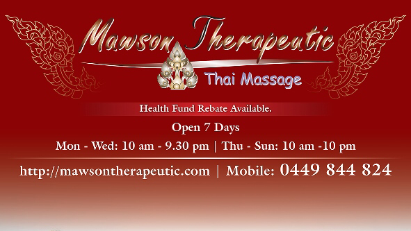 Mawson Therapeutic Thai Massage |  | Mawson Southlands Shopping Centre, unit 2A/1 Heard St, Mawson ACT 2607, Australia | 0262906921 OR +61 2 6290 6921