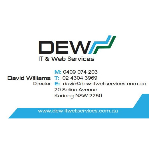 DEW IT & Web Services | 20 Selina Ave, Kariong NSW 2250, Australia | Phone: 0409 074 203