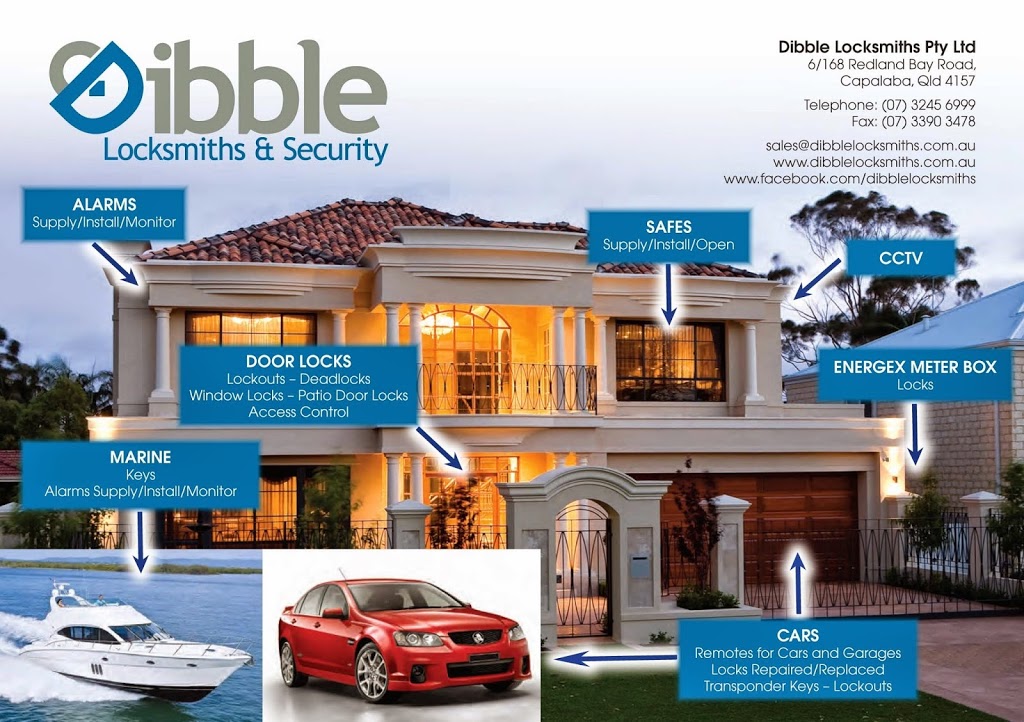 Dibble Locksmiths & Security | locksmith | 6/168 Redland Bay Rd, Capalaba QLD 4157, Australia | 0732456999 OR +61 7 3245 6999