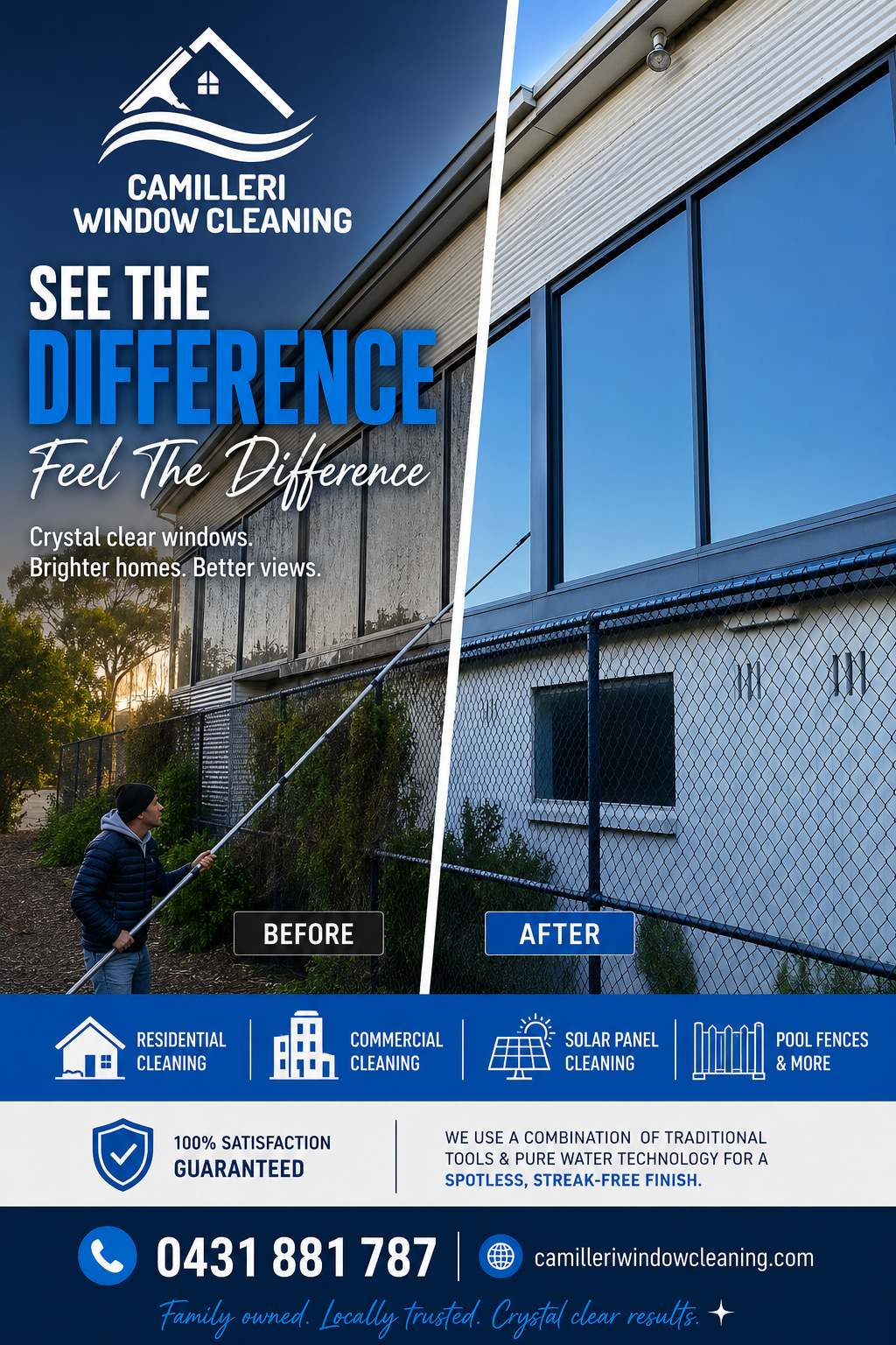 Camilleri Window Cleaning | 7 Eaglescliffe Cres, Cranbourne VIC 3977, Australia | Phone: 0431 881 787
