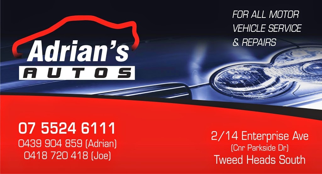 Adrians Autos | car repair | 2/14 Enterprise Ave, Tweed Heads South NSW 2486, Australia | 0755246111 OR +61 7 5524 6111