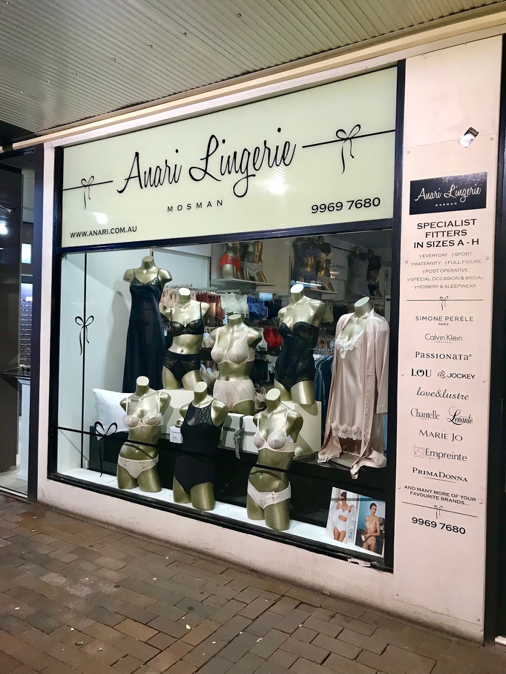 Anari Lingerie | clothing store | 832 Military Rd, Mosman NSW 2088, Australia | 0299697680 OR +61 2 9969 7680