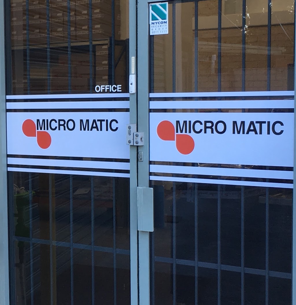 Micro Matic Pty Ltd. | 4/12 Cook St, Forestville NSW 2087, Australia | Phone: (02) 9451 3933 Micro Matic Pty Ltd. | 4/12 Cook St, Forestville NSW 2087, Australia | Phone: (02) 9451 3933