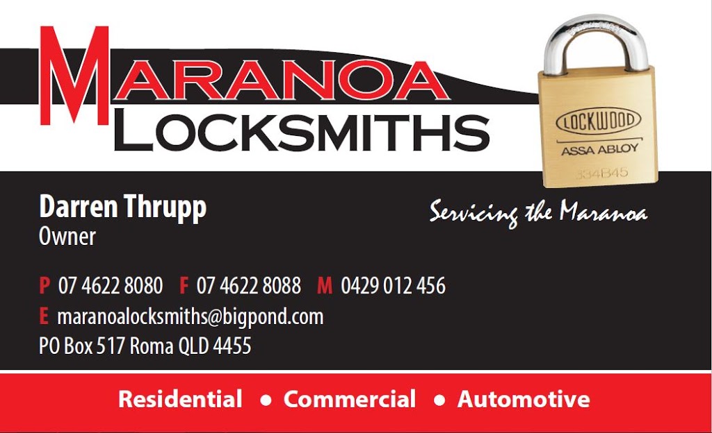 Maranoa Locksmiths | locksmith | 12 Fairway Dr, Roma QLD 4455, Australia | 0429012456 OR +61 429 012 456